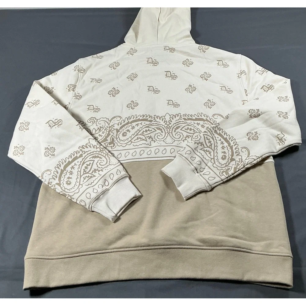 Dogg Supply by Snoop Dogg Mens Cream Tan Paisley Bandana Logo Hoodie Large - Picture 8 of 10